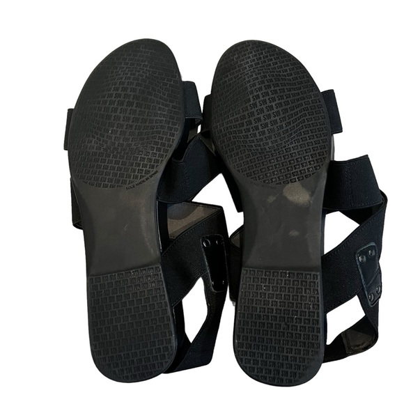 Stuart Weitzman Guybands Black Elastic Stretch Strappy Sandals, Sz 6 - Picture 15 of 16